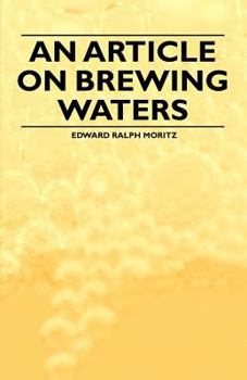 Paperback An Article on Brewing Waters Book