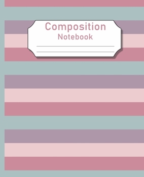 Paperback Composition Notebook: Wide Stripe Bright Colors Design Ruled College Note Paper Book