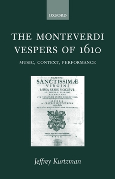 Hardcover The Moneverdi Vespers of 1610 Book