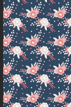 Notebook Journal: Beautiful White and Pink Flowers and Leaves on a Dark Blue Cover Design. Perfect Gift for Boys Girls and Adults of All Ages.