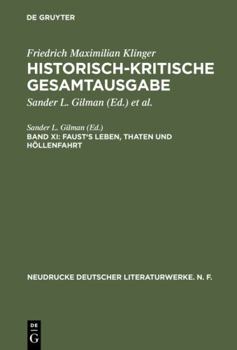 Perfect Paperback Faust's Leben, Thaten und Höllenfahrt (Neudrucke deutscher Literaturwerke. N. F., 25) (German Edition) [German] Book