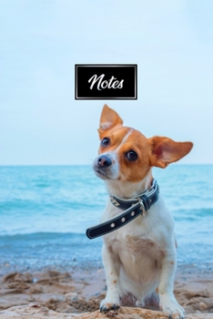 Chihuahua Dog Pup Puppy Doggie Notebook Bullet Journal Diary Composition Book Notepad - Walk by Ocean: Cute Animal Pet Owner Composition Book with 100 Unruled Plain Blank Paper Pages in 6” x 9” Inch