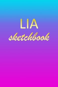 Lia: Sketchbook | Blank Imaginative Sketch Book Paper | Pink Blue Gold Custom Letter L Personalized Cover | Teach & Practice Drawing for Experienced & ... Doodle Pad | Create, Imagine & Learn to Draw