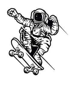 Kosmos Weltall Weltraum: Notizbuch DIN A5 Blanko 120 Seiten Astronaut Skateboard Skate Apollo 11 Skateboarding Planet Mond Mars Geschenkidee & ... Notizheft Notizblock (German Edition)
