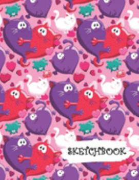 Sketchbook: In Love Cats Fun Framed Drawing Paper Notebook