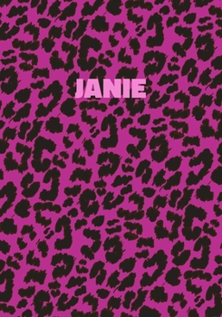 Janie: Personalized Pink Leopard Print Notebook (Animal Skin Pattern). College Ruled (Lined) Journal for Notes, Diary, Journaling. Wild Cat Theme Design with Cheetah Fur Graphic