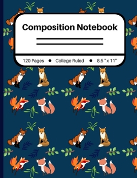 Composition Notebook: Fox Pattern - College Ruled
