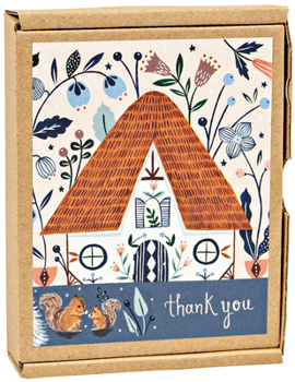 Cozy Cabin Thank You GreenThanks Notecards