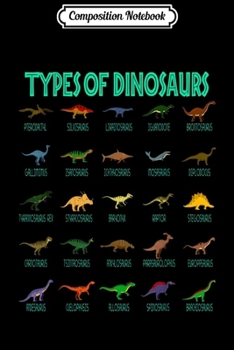 Composition Notebook: Types Of Dinosaurs  Cute Dinosaur  Journal/Notebook Blank Lined Ruled 6x9 100 Pages