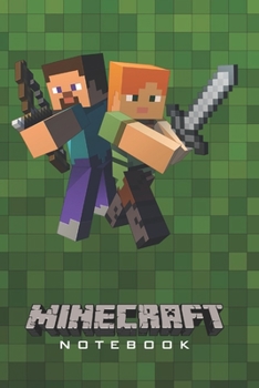 Minecraft Notebook: Player's Notebook, Sketchbook, Diary, Journal, For Kids, For A Gift, To School  | 120 Wide Ruled Blank Pages | 6” x 9” (Green Collection – Duo) (Minecraft Wide ruled)