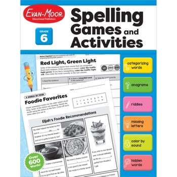Paperback Spelling Games and Activities, Grade 6 Book