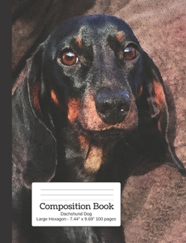 Paperback Composition Book Dachshund Dog - Large Hexagon: Student Exercise Book