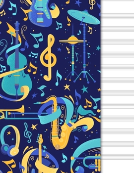 Blank Music Sheet Notebook: Music Manuscript Paper | Staff Paper | Musical Note Book 12 Staves | Dark Cover