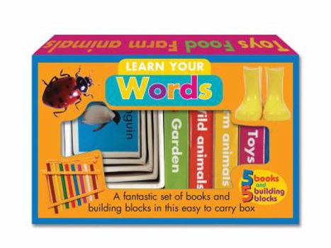 Hardcover Learn Your Words: A fantastic set of books and building blocks in this easy to carry box (Books and Blocks) Book