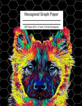 Paperback Hexagonal Graph Paper: Organic Chemistry & Biochemistry Notebook, Vibrant Eurasier Dog Cover, 160 Pages (8.5 x 11 inch, 1/4 inch hexagons) Book