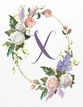 Paperback X: White Pink Floral 8.5x11 Lined Notebook Book