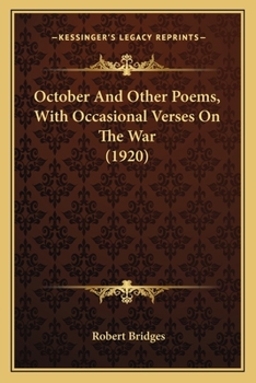 Paperback October and Other Poems, with Occasional Verses on the War (1920) Book