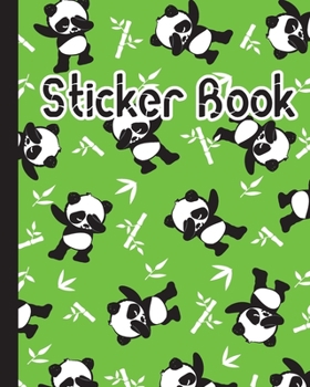 Paperback Sticker Book: Permanent Blank Sticker Collection Book for Boys and Girls with Cute Dabbing Panda Bears, Album with White 8x10 Inch P Book