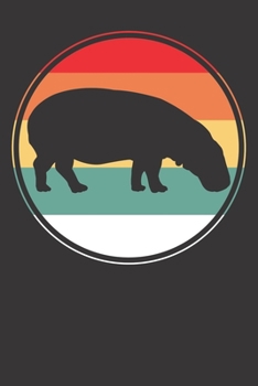 Notebook: Hippo Animal Gift Hippopotamus Retro Dot Grid 6x9 120 Pages