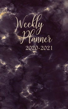 Weekly Planner 2020 2021: 2 Year Weekly Daily Schedule Organizer / 5 x 8 Agenda Calendar / Year At A Glance / Gorgeous Marble Design
