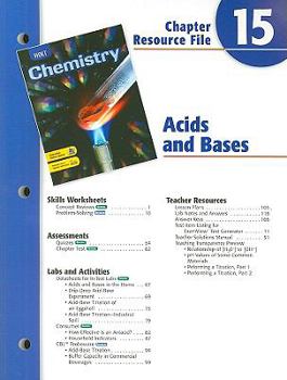 Paperback Holt Chemistry Chapter 15 Resource File: Acids and Bases Book