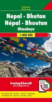 Map Nepal & Bhutan FB Road Map 1:800K [French] Book