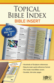 Paperback Topical Bible Index: Bible Insert Book