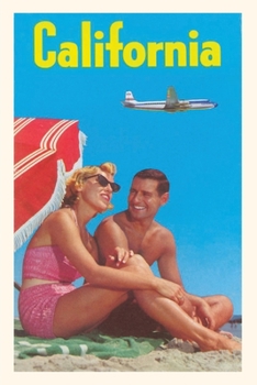 Paperback The Vintage Journal Couple on Beach with Airplane in Sky Book