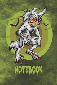Notebook: Zombie Rabbit Halloween Themed Notebook 120 Blank Lined Pages 6" x 9"