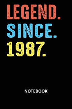 Paperback Legend Since 1987 Notebook: Birthday Year 1987 Gift For Men and Women Birthday Gift Idea -Blank Lined Journal Book