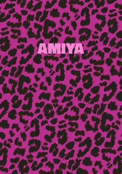 Paperback Amiya: Personalized Pink Leopard Print Notebook (Animal Skin Pattern). College Ruled (Lined) Journal for Notes, Diary, Journa Book