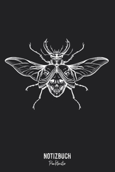 Notizbuch Punktraster: Insekt Illustration Motte fliegender Käfer Totenkopf • Notizheft gepunktet • Lustiges Notizbuch • 120 Seiten (DIN A5 / 15x22cm) ... Schreibheft, Tagebuch (German Edition)