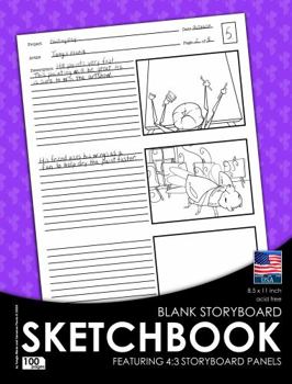 Paperback Blank Storyboard Sketchbook: Featuring 4:3 Thumbnail Panels 100 Bright White Pages Book