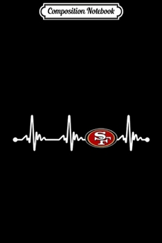 Composition Notebook: Christmas Football SanFrancisco-49er Heartbeat Fan  Journal/Notebook Blank Lined Ruled 6x9 100 Pages