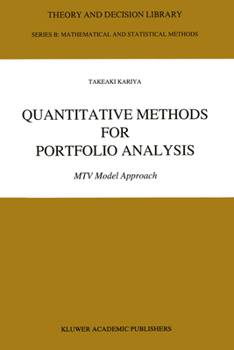 Hardcover Quantitative Methods for Portfolio Analysis: MTV Model Approach Book