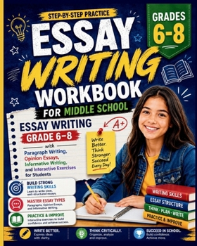 Essay Writing Workbook for Middle School: Essay Writing Grade 6-8 with Paragraph Writing, Opinion Essays, Informative Writing, and Interactive Exercises for Students