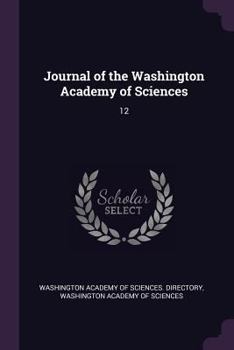 Paperback Journal of the Washington Academy of Sciences: 12 Book
