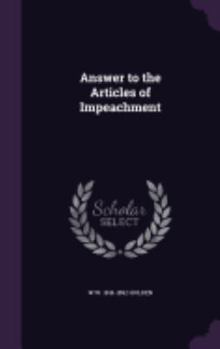 Hardcover Answer to the Articles of Impeachment Book