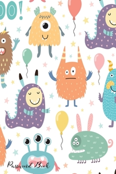 Paperback Password Book: Include Alphabetical Index With Funny Monsters Seamless Pattern Book