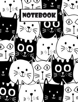 Paperback Notebook: Black And White Cats Notebook and Lined pages, Extra large (8.5 x 11) inches, 110 pages, White paper (Notebook for Gir Book