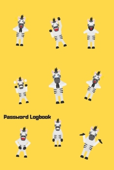 Paperback Password Logbook: Zebra Internet Password Keeper With Alphabetical Tabs - Handy Size 6 x 9 inches (vol. 2) Book