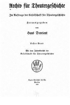Paperback Archiv fur Theatergeschichte [German] Book
