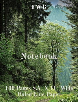 Paperback Notebook: 100 Pages 8.5" X 11" Wide Ruled Line Paper Book