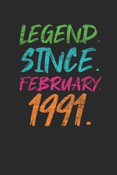 Legend Since February 1991: Birthday Gift Idea for Women And Men - Graph Ruled Notebook / Journal (6" X 9" - 5 X 5 Graph Ruled)
