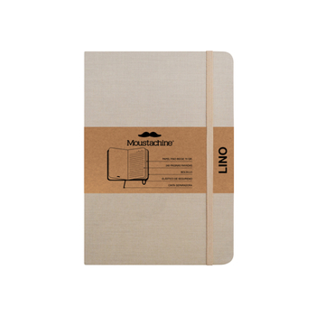 Hardcover Moustachine Classic Linen Hardcover Light Tan Lined Large Book