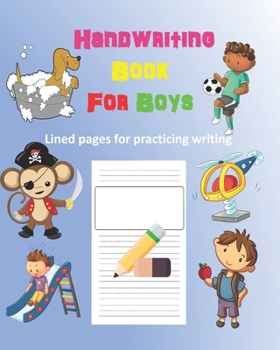 Paperback Handwriting Book for Boys: Lined Pages for Practising Handwriting (Light Orange) Book