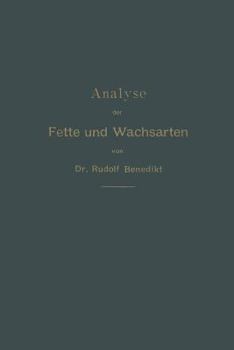 Paperback Analyse Der Fette Und Wachsarten [German] Book