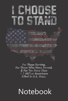 I Choose To Stand USA: Funny Cute Notebook, College Ruled Blank Lined Book, Composition Book for School Diary, Christmas Birthday Gifts