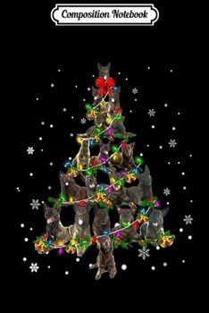 Composition Notebook: Cute Dutch Shepherd dog Christmas Tree gift decor Xmas tree  Journal/Notebook Blank Lined Ruled 6x9 100 Pages