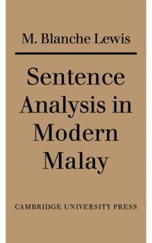 Paperback Sentence Analysis in Modern Malay Book